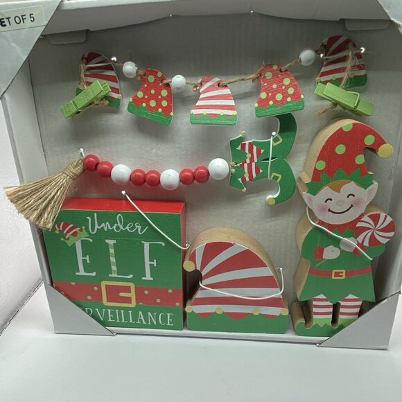 Elf Mini 5 MDF Decor Under Surveillance Table Scape Shelf Ideas Village Garland - Picture 10 of 13